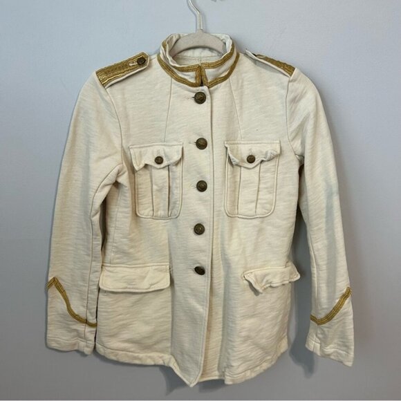 Denim & Supply Ralph Lauren Vintage Cream Gold Utility Jacket Women’s Medium - Picture 2 of 6